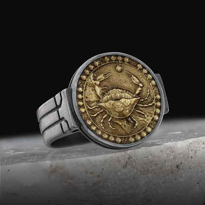 Cancer Zodiac Round Ring by SWISS PLUS - Zodiac Collection