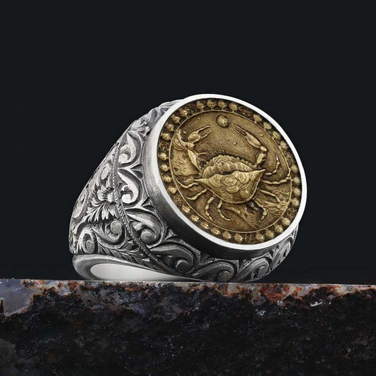 Cancer Zodiac Silver Ring