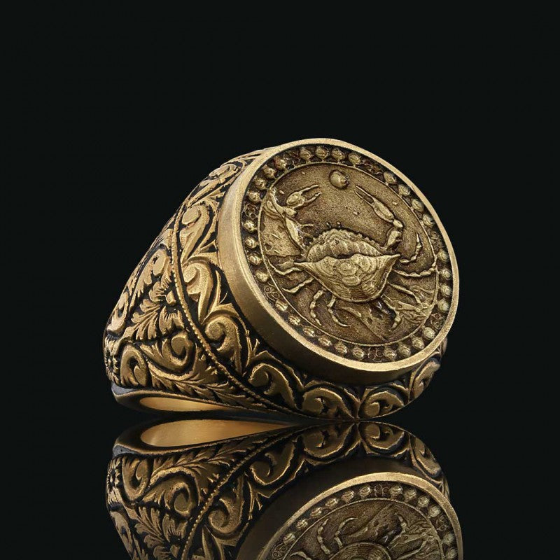 Cancer Zodiac Silver Ring - view 3