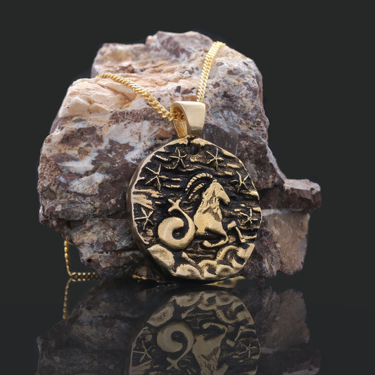 Capricorn Pendant, Elegant Zodiac Jewelry, Stylish Zodiac Capricorn Necklace - view 1