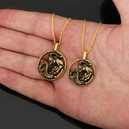Capricorn Pendant, Sterling Silver Capricorn Necklace, Handmade Capricorn Jewelry, Horoscope Capricorn Necklace by SWISS PLUS