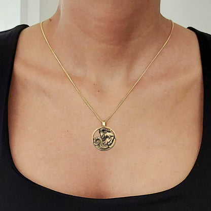 Capricorn Pendant, Sterling Silver Capricorn Necklace, Handmade Capricorn Jewelry, Horoscope Capricorn Necklace by SWISS PLUS
