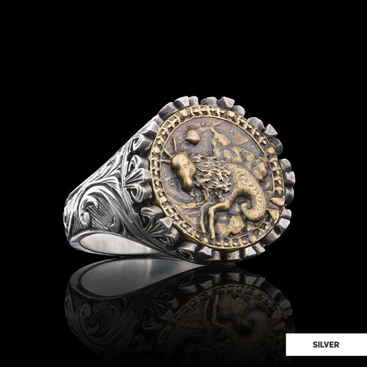 Capricorn Sign Ring, 925 Sterling Silver Capricorn Sign Ring by SWISS PLUS - Zodiac Collection - view 2