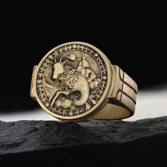 Capricorn Zodiac Round Ring - view 1