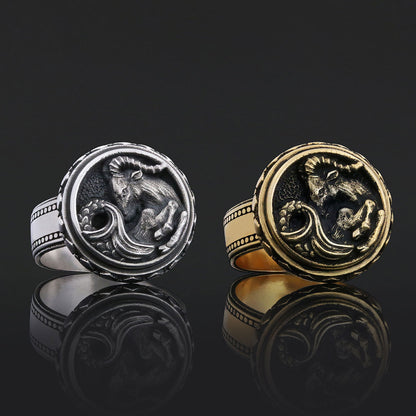 Capricorn Zodiac Silver Ring by SWISS PLUS - Zodiac Collection - view 4