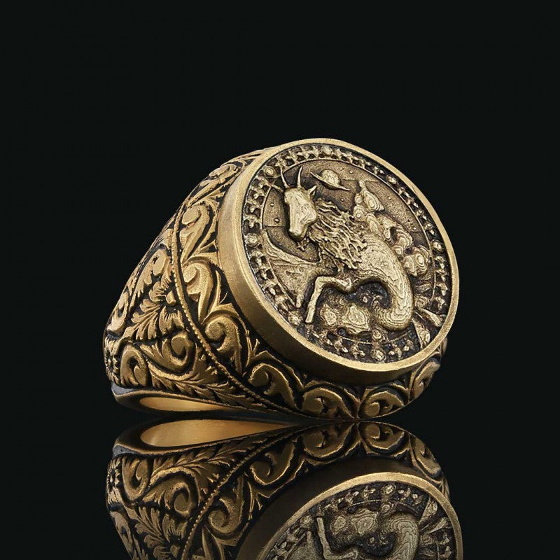 Capricorn Zodiac Silver Ring - view 3