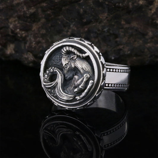 Capricorn Zodiac Silver Ring - view 1