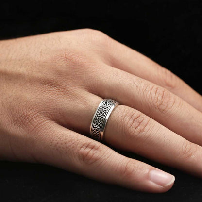 Celtic Design Band Ring by SWISS PLUS - Sterling Silver Band Rings - view 5