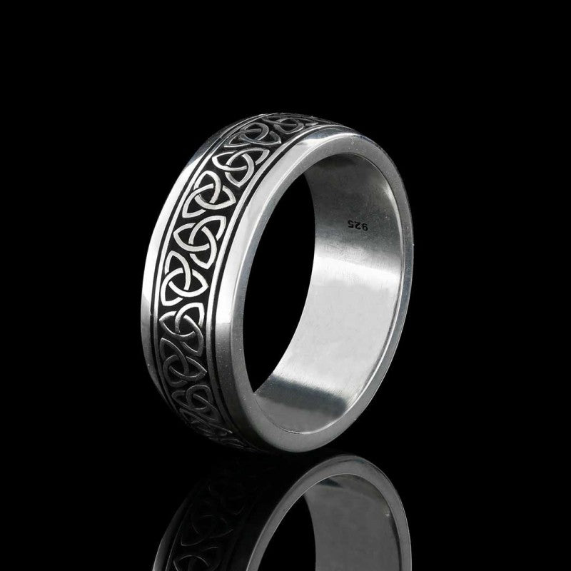 Celtic Design Band Ring by SWISS PLUS - Sterling Silver Band Rings - view 2