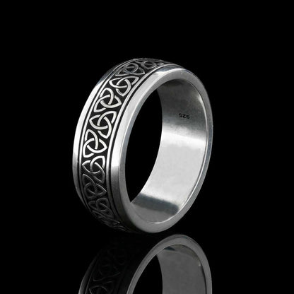 Celtic Design Band Ring by SWISS PLUS - Sterling Silver Band Rings - view 2