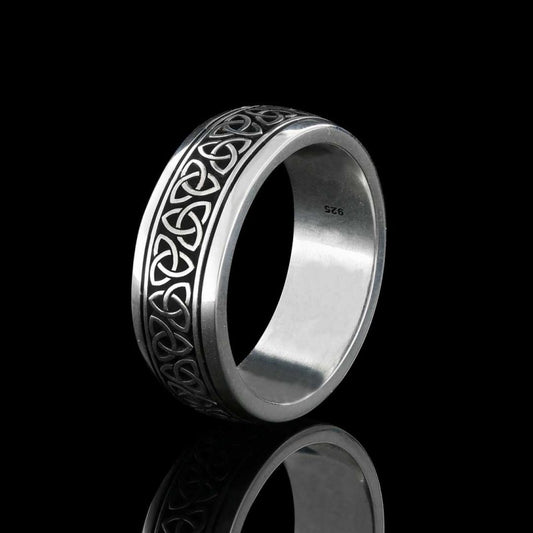 Celtic Design Band Ring by SWISS PLUS - Sterling Silver Band Rings - view 2