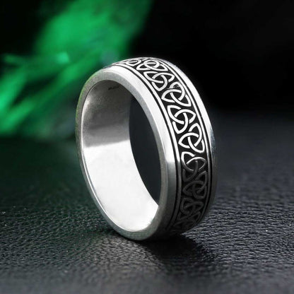 Celtic Design Band Ring by SWISS PLUS - Sterling Silver Band Rings