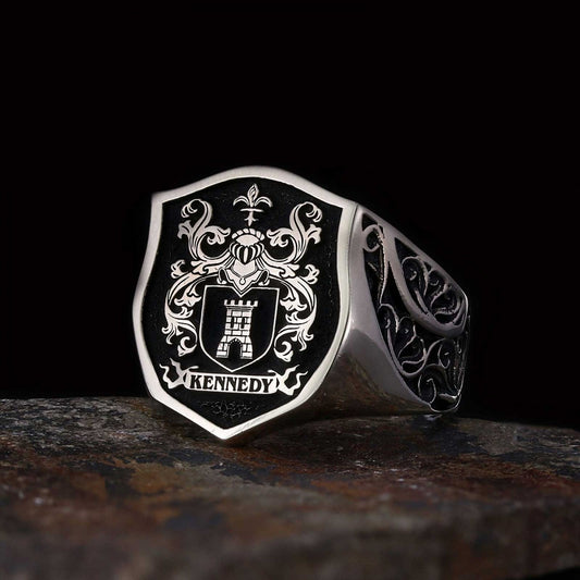 Celtic Design Family Ring, Custom Design Handmade Family Crest Ring