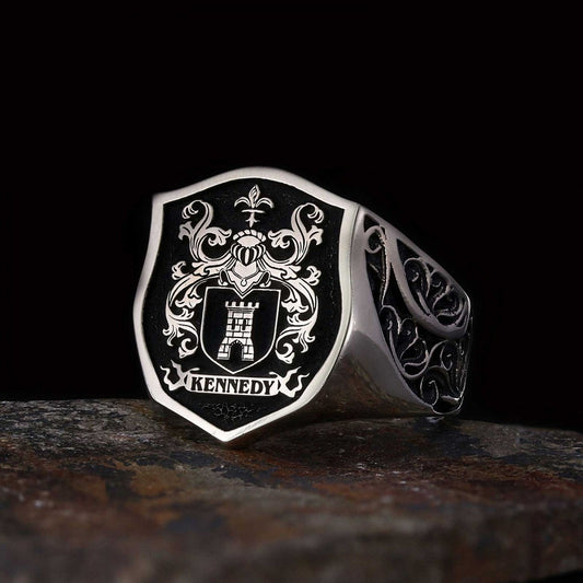 Celtic Design Family Ring, Custom Design Handmade Family Crest Ring