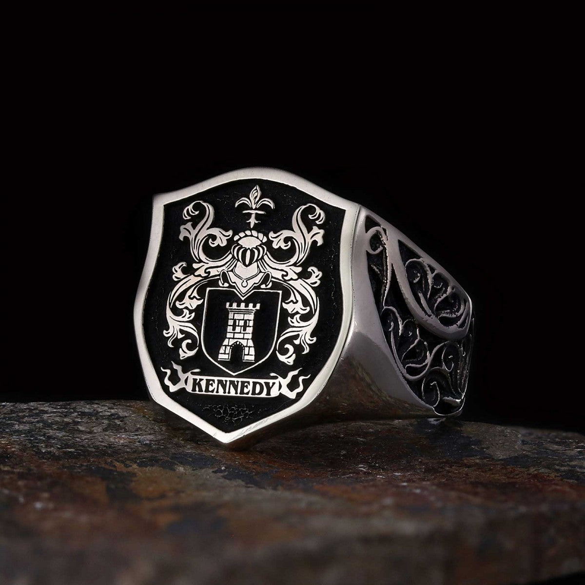 Celtic Design Family Ring, Custom Design Handmade Family Crest Ring - view 1