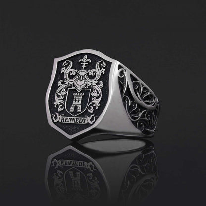 Celtic Design Family Ring, Custom Design Handmade Family Crest Ring by SWISS PLUS - Family Collection - view 3