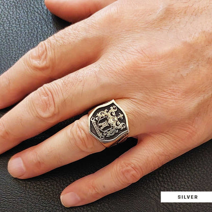 Celtic Design Family Ring, Custom Design Handmade Family Crest Ring by SWISS PLUS - Family Collection - view 6