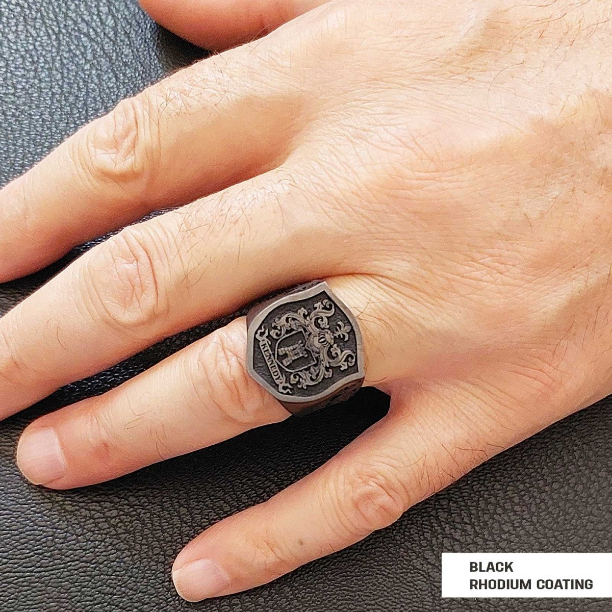 Celtic Design Family Ring, Custom Design Handmade Family Crest Ring - view 7