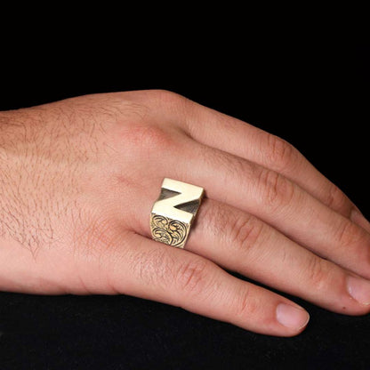 Celtic Letter N Bold Alphabet Ring by SWISS PLUS - Letter Collection - view 3