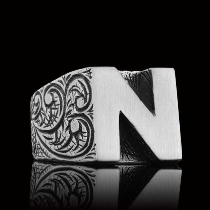 Celtic Letter N Bold Alphabet Ring by SWISS PLUS - Letter Collection - view 4