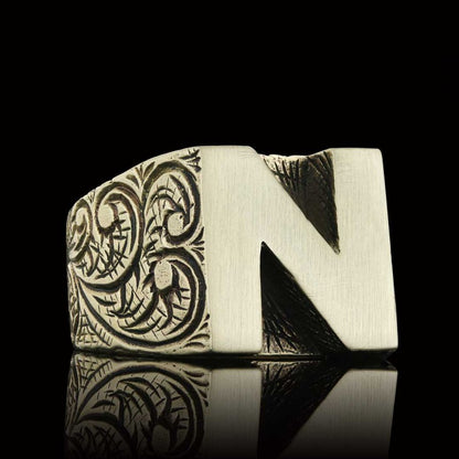 Celtic Letter N Bold Alphabet Ring by SWISS PLUS - Letter Collection - view 6