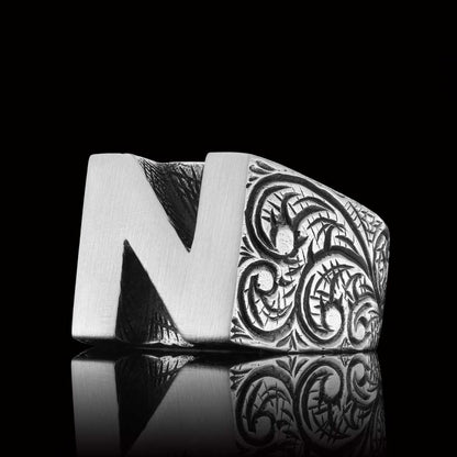 Celtic Letter N Bold Alphabet Ring by SWISS PLUS - Letter Collection - view 7