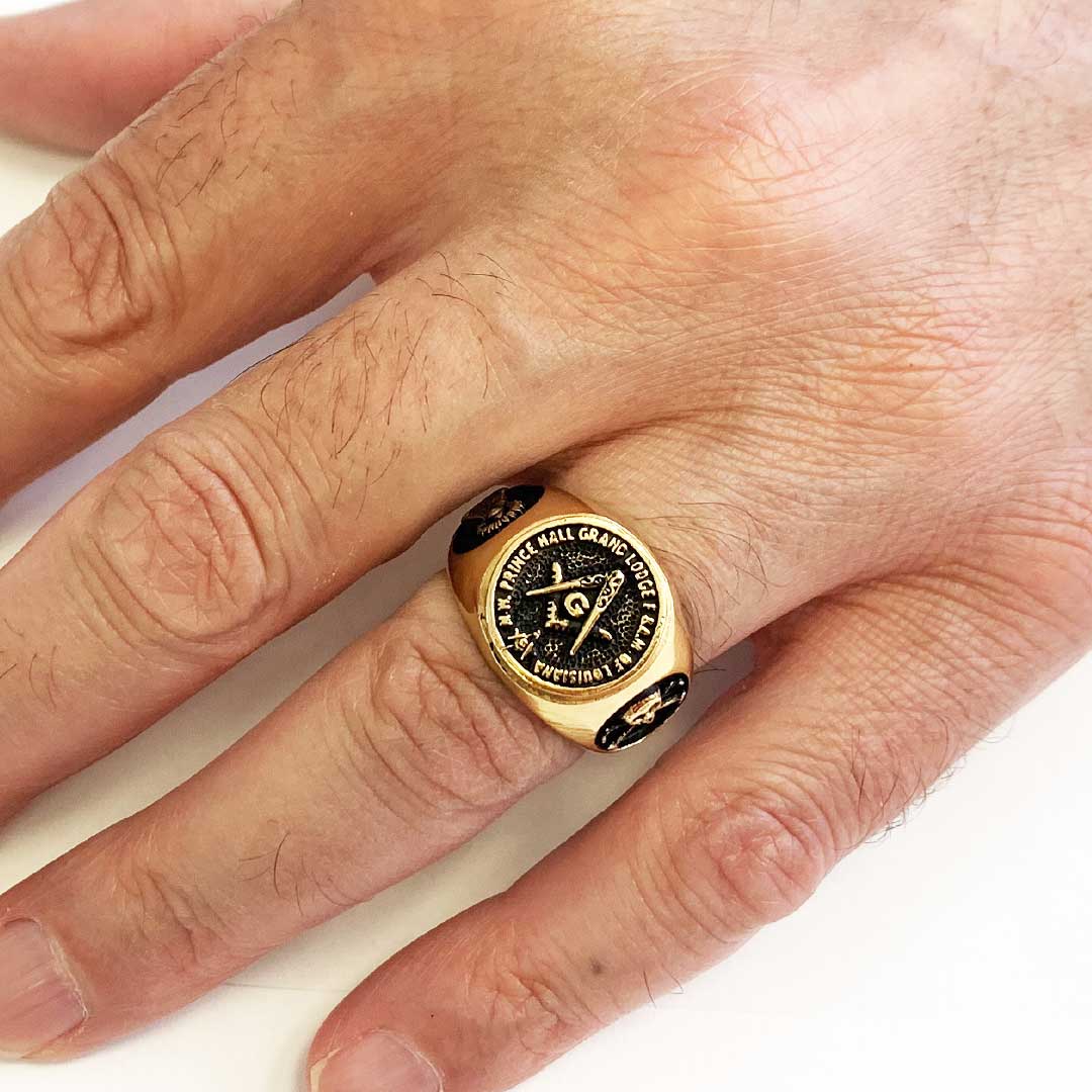 Celtic Lodge Masonic Ring, Round Mason Ring, Ancient Lodge Mason Ring - view 6
