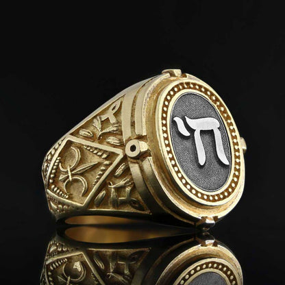 Chai Jewish Silver Ring by SWISS PLUS - Jewish Collection - view 4