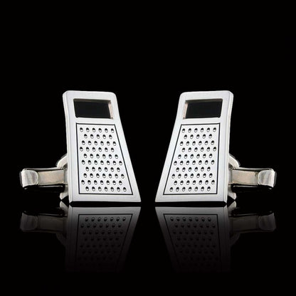 Sterling Silver Custom Design Cheese Grater Cufflink by SWISS PLUS - Unique Design Handmade Cufflinks - view 3