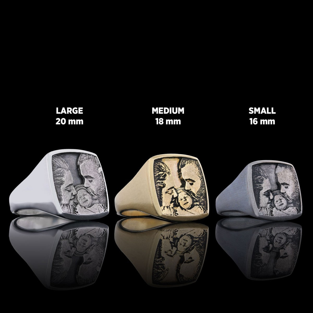 Cherished Moments Personalized Square Ring, Your Loved Ones, Always Close - view 5