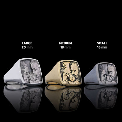 Cherished Moments Personalized Square Ring, Your Loved Ones, Always Close by SWISS PLUS - Photo Collection - view 5