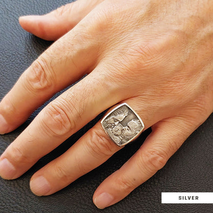Cherished Moments Personalized Square Ring, Your Loved Ones, Always Close by SWISS PLUS - Photo Collection - view 7
