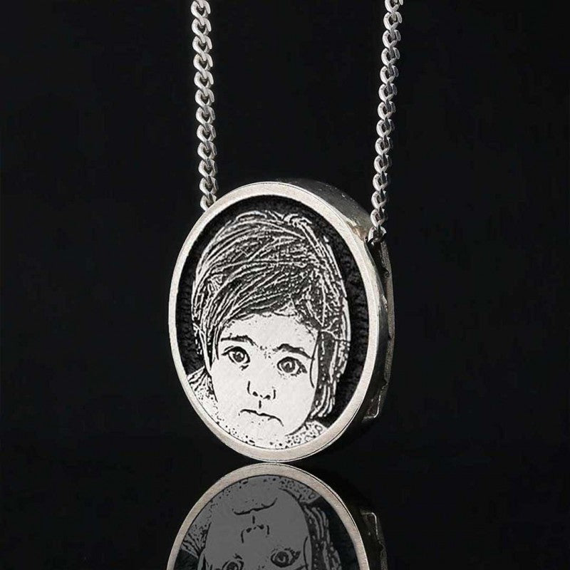 Child Photo Silver Pendant