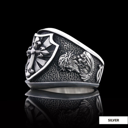 Chiristian Cross Silver Ring by SWISS PLUS - Christian Collection - view 3
