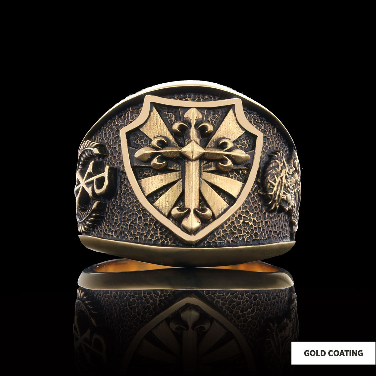 Chiristian Cross Silver Ring - view 4