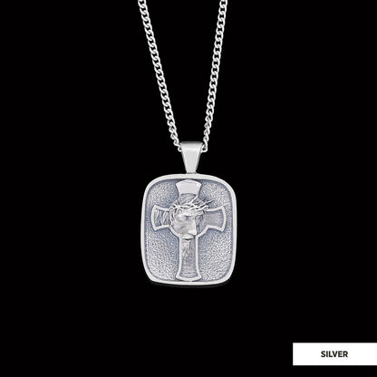 Christ Jesus Silver Necklace, Christian Necklace, Christ Jesus Cross Necklace, Gold Plated Cross Necklace Christian Accessory