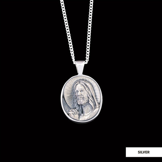 Christ Necklace, Jesus Pendant, Faith Jewelry, Christus Necklace Jesus Christian Necklace, Sun and Christian Jewelry Silver