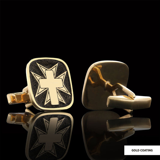 Christian Cross 925 Sterling Silver Cufflinks, Silver Square Cross Cufflinks, Gold Plated Silver Christian Cross Cufflinks Gold Coating