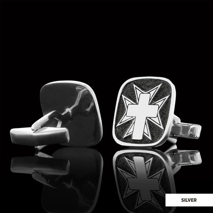 Christian Cross 925 Sterling Silver Cufflinks, Silver Square Cross Cufflinks, Gold Plated Silver Christian Cross Cufflinks Si