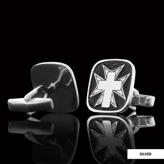 Christian Cross 925 Sterling Silver Cufflinks, Silver Square Cross Cufflinks, Gold Plated Silver Christian Cross Cufflinks Silver