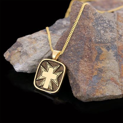 Christian Cross 925 Sterling Silver Necklace, Silver Square Cross Pendant, Gold Plated Silver Christian Cross Necklace Gold C