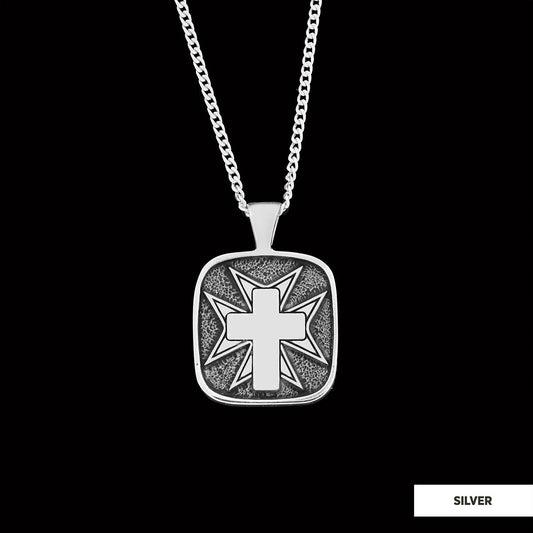 Christian Cross 925 Sterling Silver Necklace, Silver Square Cross Pendant, Gold Plated Silver Christian Cross Necklace Silver