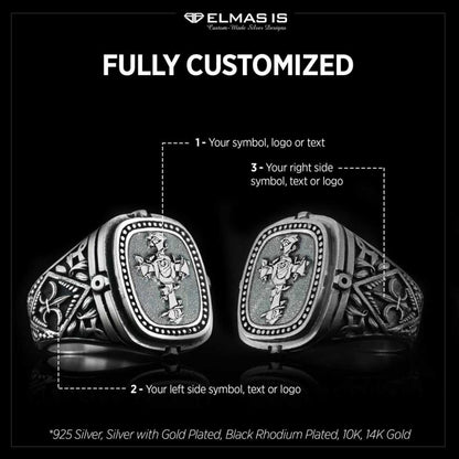Christian Cross Embossed Ring by SWISS PLUS - Christian Collection - view 5