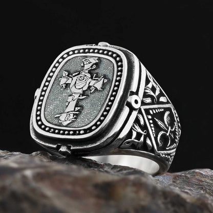 Christian Cross Embossed Ring by SWISS PLUS - Christian Collection