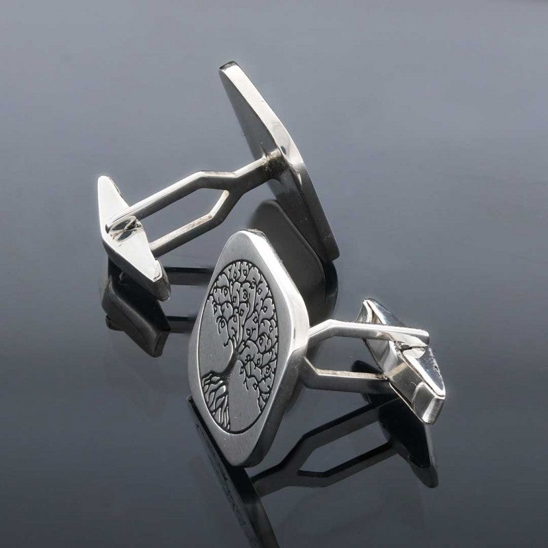 Handmade Sterling Silver Christian Cufflink - view 5