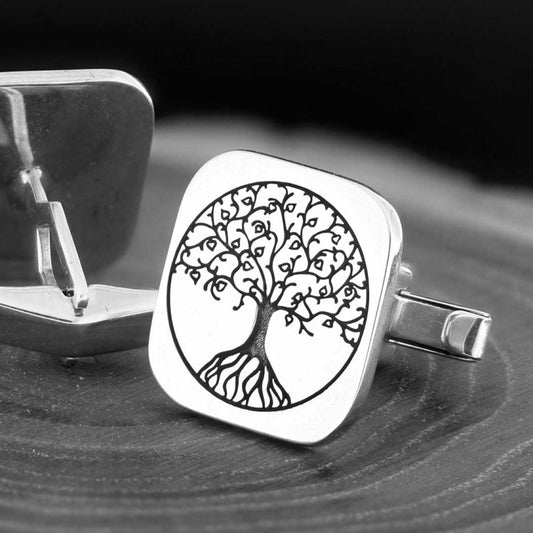 Handmade Sterling Silver Christian Cufflink - view 1