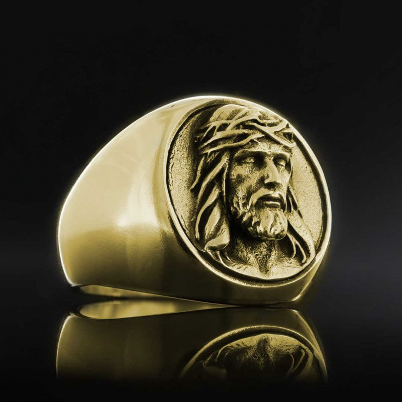 Jesus Embossed Round Ring