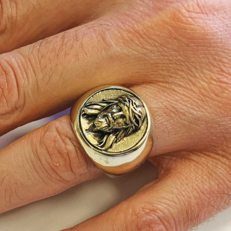 Jesus Embossed Round Ring