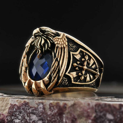 Stone With Cross Ring by SWISS PLUS - Christian Collection