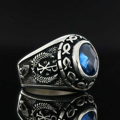 Christian Blue Stone Ring by SWISS PLUS - Christian Collection - view 3